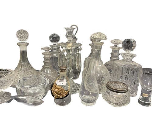 Lot 73 - A collection of ten various decanters with...