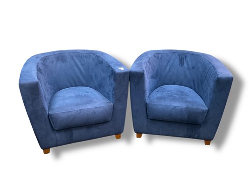 Lot 431 - A pair of Ligne Roset blue upholstered...