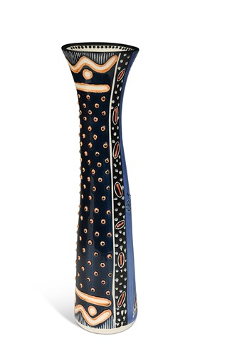 Lot 140 - Andile Dyalvane (1978-), a stoneware trumpet vase