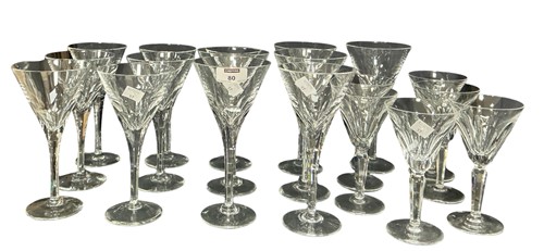 Lot 80 - A set of six Waterford Sheila pattern claret...