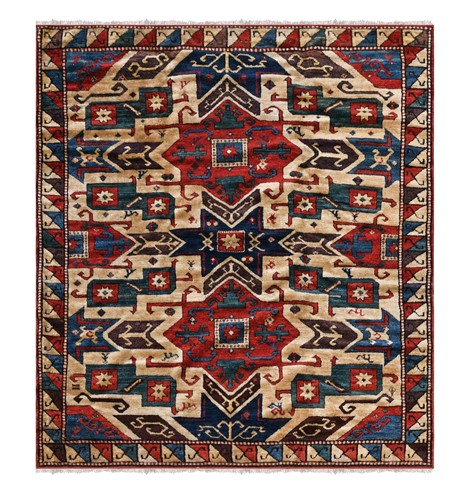 Lot 341 - A Star Kazak design rug, mid-20th century