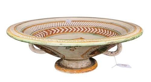 Lot 45 - An Italian two handled flared terracotta bowl...
