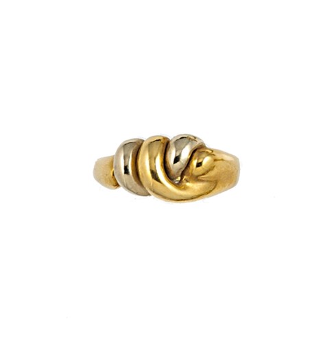Lot 21 - A two colour knot ring