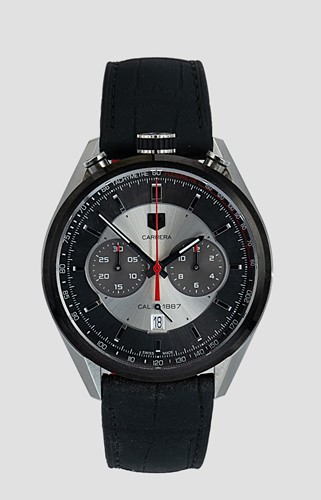 Lot 281 - Tag Heuer - A steel 'Carrera Jack Heuer Bull Head 50th Anniversary Edition' chronograph wristwatch
