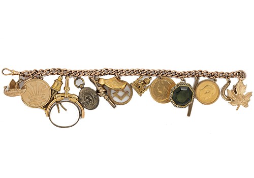 Lot 101 - A charm bracelet