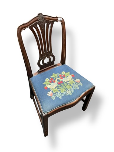 Lot 493 - A late George III mahogany single chair, the...