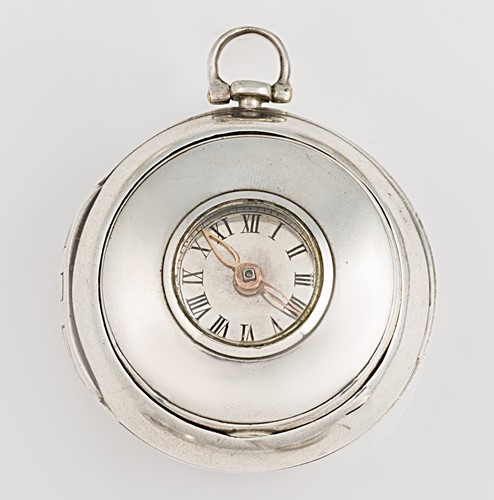 Lot 213 - Samuel Harley, Shrewsbury - An unusual late 18th century silver pair cased half hunter pocket watch
