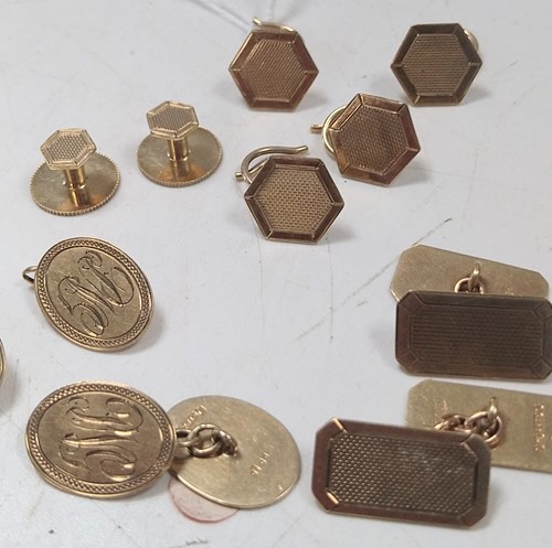 Lot 330 - A collection of cufflinks and dress studs,...