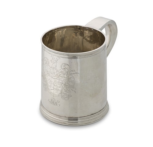 Lot 380 - A William III Britannia silver tankard