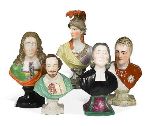 Lot A group of five Staffordshire pearlware figures, circa 1820