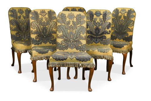 Lot A set of twelve Queen Anne style walnut dining chairs, 20th century