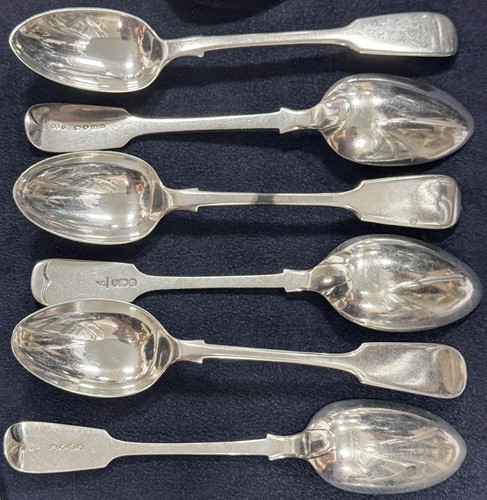 Lot 421 - A 65-piece mixed set of mainly 19th century silver flatware