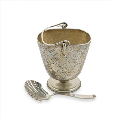 Lot 373 - An Italian metalwares silver ice bucket, with additional spoon