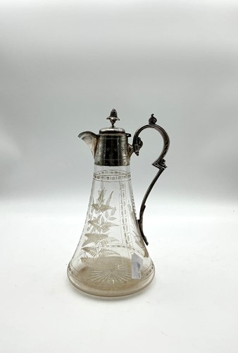 Lot 301 - An Edwardian fern etched and engraved glass...