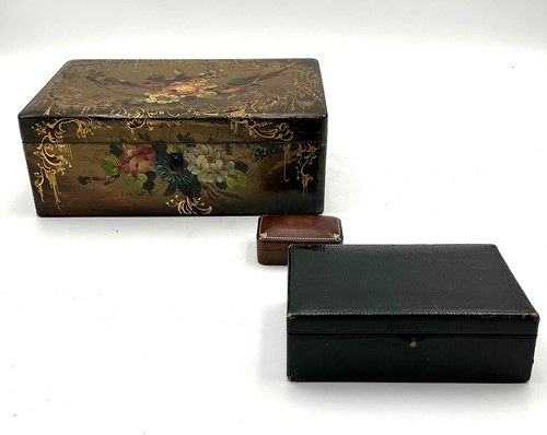 Lot 171 - A Victorian painted and gilt papier mache box,...