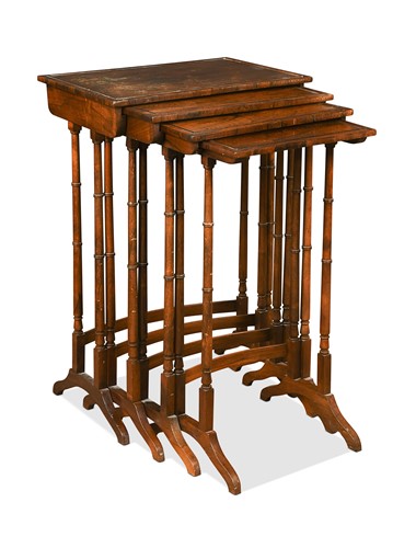 Lot 736 - A nest of four Regency rosewood tables