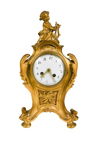 Lot 527 - A French ormolu mantel clock, 19th century