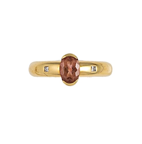 Lot 178 - An imperial topaz and diamond ring