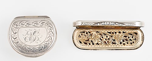 Lot 305 - Two silver vinaigrettes by famous silversmiths