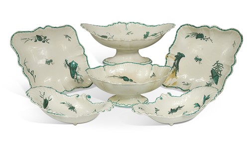Lot 414 - A Wedgwood creamware part dessert service, circa 1770
