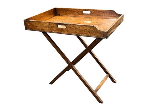 Lot 569 - George III mahogany butlers’ tray on stand...