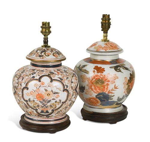 Lot 349 - Two similar Imari table lamps, 20th century