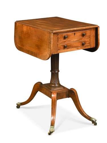 Lot 706 - A Regency mahogany and rosewood crossbanded work table