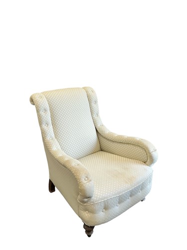 Lot 593 - A Victorian mahogany armchair, with scrolled...