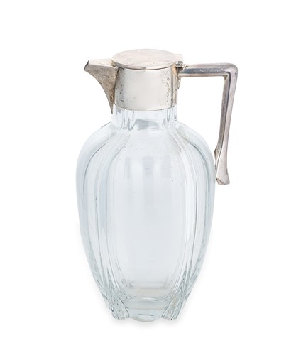 Lot 416 - A Victorian silver mounted glass claret jug