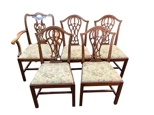 Lot 532 - A set of four George III fruitwood dining...