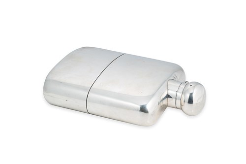 Lot 437 - A George V silver spirit flask of large proportions