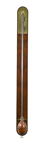 Lot 690 - A mahogany stick barometer signed 'Blunt, London', early 19th century