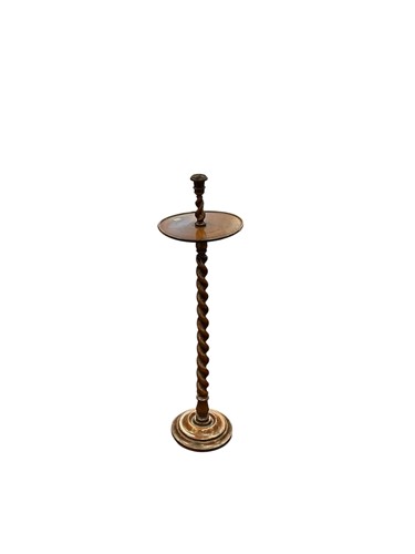 Lot 602 - A William & Mary style candle stand with...