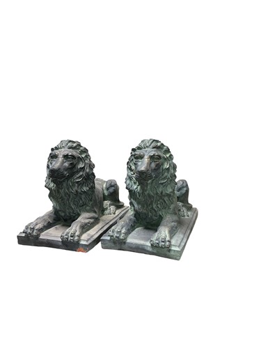 Lot 41 - A pair of bronzed terracotta models of...