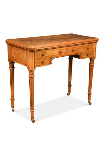Lot 583 - A French Louis XVI style walnut card table