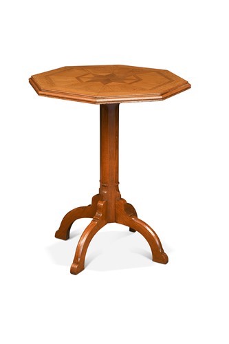 Lot 756 - An Arts & Crafts oak parquetry occasional table, late 19th century