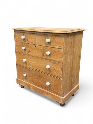 Lot 597 - A Victorian pine chest of drawers, comprising...