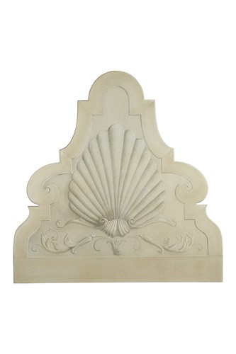 Lot 563 - A trompe l'oeil decorated headboard, modern