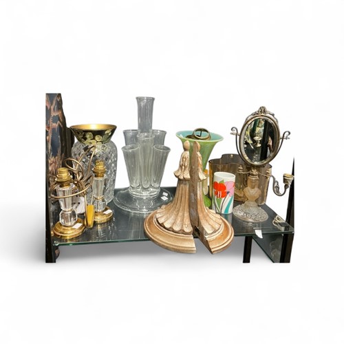 Lot 55 - A box of china and glassware vases, ornaments...