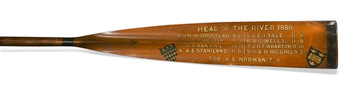 Lot 637 - A 'Head of the River' presentation rowing blade, 1880