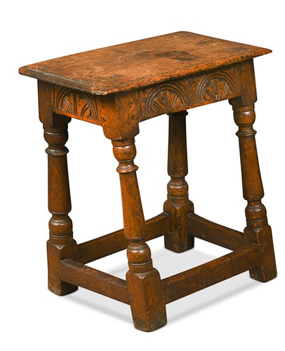 Lot 368 - An oak joint stool, 17th century