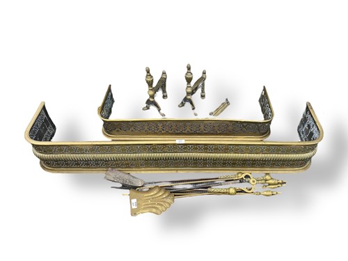 Lot 631 - Two pierced brass curb side fenders, various...
