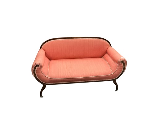 Lot 503 - An Edwardian mahogany and marquetry sofa with...