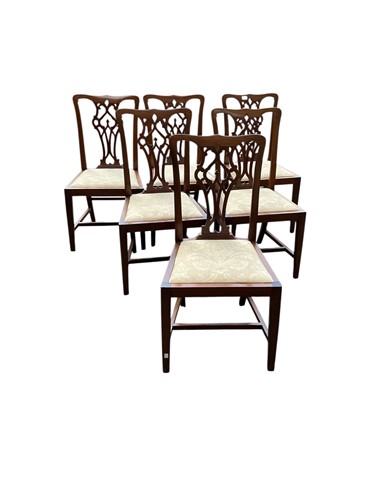Lot 508 - A set of six George III style dining chairs