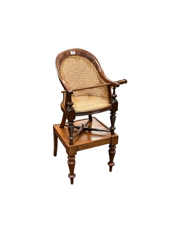 Lot 505 - A Regency mahogany and cane child’s chair on...