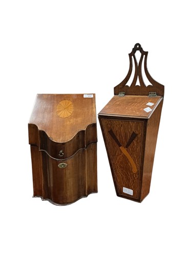 Lot 498 - A 19th century George III mahogany knife box,...