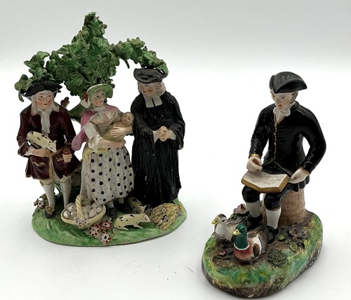 Lot 19 - A Derby Tythe pig group, late 18th / early...