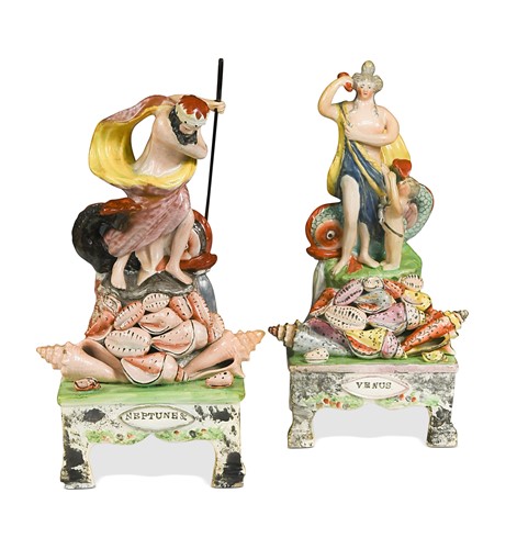 Lot 681 - A pair of Staffordshire Obadiah Sherratt figures of Neptune and Venus, circa 1820