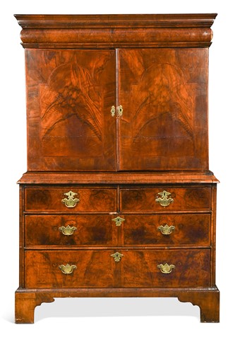 Lot 444 - A William and Mary walnut cabinet on chest, circa 1680