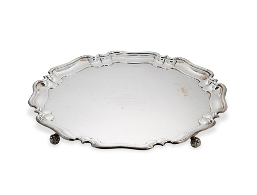 Lot 441 - Of military interest (Queen's Royal Regiment) - A George V silver presentation salver